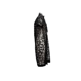 Sacai-Black Sacai Short Sleeve Lace Dress Size US 2-Black