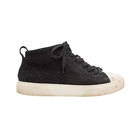 Autre Marque-Black & White James Perse Wool High-Top Sneakers Size 38-Black