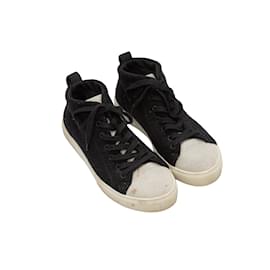 Autre Marque-Black & White James Perse Wool High-Top Sneakers Size 38-Black