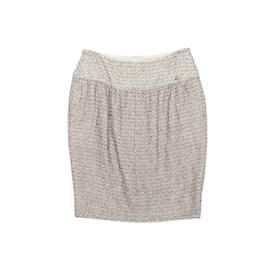 Chanel-White & Multicolor Chanel Tweed Mini Skirt Size EU 36-White
