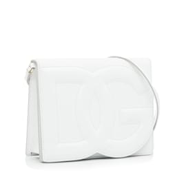 Dolce & Gabbana-Sac à bandoulière blanc à rabat avec logo Dolce&Gabbana DG-Blanc