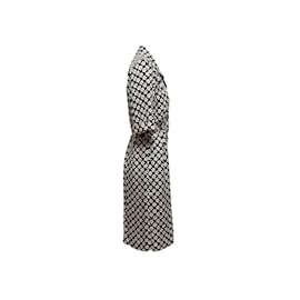 Yves Saint Laurent-vintage Noir & Blanc Yves Saint Laurent Robe à imprimé floral Taille UE 40-Noir
