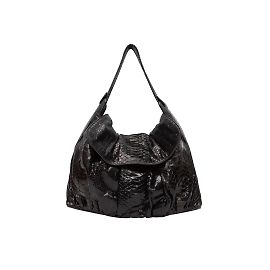 Grand sac cabas en python noir Zagliani Noir