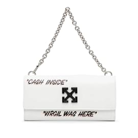 Off White-White Off White Jitney Quote Wallet on Chain Baguette-White
