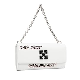 Off White-White Off White Jitney Quote Wallet on Chain Baguette-White