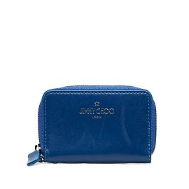 Tarjetero de cuero Jimmy Choo azul Azul