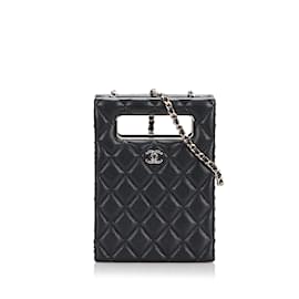 Chanel-Black Chanel Quilted Evening Bag-Black