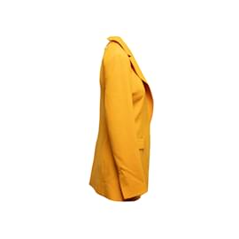 Oscar de la Renta-Autunno giallo Oscar de la Renta 2021 Blazer con fiocco in lana vergine taglia US 2-Giallo