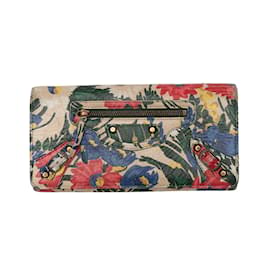 Balenciaga-Multicolor Balenciaga Floral Print Moto Wallet-Multiple colors