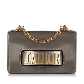 Dior-Bolso de hombro Dior JaDior mini gris con cadena y solapa-Otro