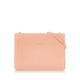 Balenciaga-Sac à bandoulière en cuir pochette bleu marine Balenciaga rose-Rose