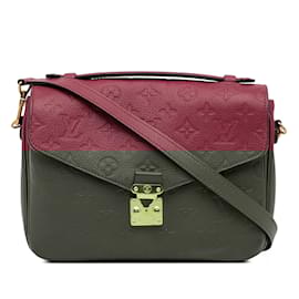 Louis Vuitton-Red Louis Vuitton Monogram Empreinte Pochette Metis Satchel-Red