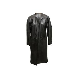 Agnès b. Vintage schwarze Agnes B. Ledermantel Designergröße 1 Schwarz