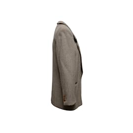 Giorgio Armani-vintage Gris &Beige Giorgio Armani Herringbone Virgin Wool Blazer Taille IT 40-Gris