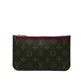 Louis Vuitton-Brown Louis Vuitton Monogram Neverfull Pouch-Brown
