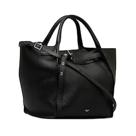 Céline-Bolso satchel grande pequeño Celine negro-Negro