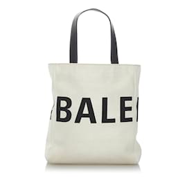 Balenciaga-White Balenciaga Everyday Canvas Satchel-White