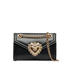 Dolce & Gabbana-Black Dolce&Gabbana Small Devotion Crossbody Bag-Black