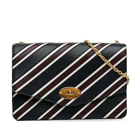 Mulberry-Blue Mulberry Darley Striped Leather Crossbody Bag-Blue