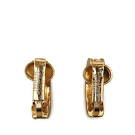 Dior-Gold Dior Rhinestone Clip-On Earrings-Golden