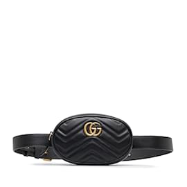 Gucci-Black Gucci GG Marmont Matelasse Belt Bag-Black