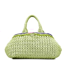 Prada-Brown Prada Straw Tote-Brown