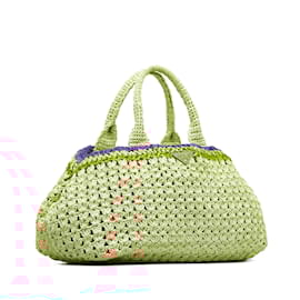 Prada-Brown Prada Straw Tote-Brown