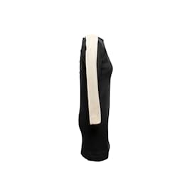 Yves Saint Laurent-Vintage Schwarz-Weißes Wollkleid von Yves Saint Laurent, Größe FR 38-Schwarz
