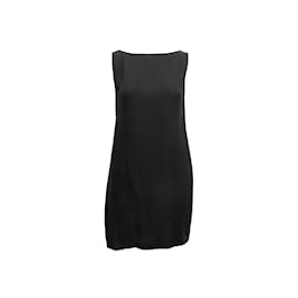 Autre Marque-Vintage Black Zoran Sleeveless Silk Mini Dress Size US M-Black