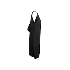 Autre Marque-Vintage Black Zoran Sleeveless Silk Mini Dress Size US M-Black