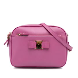 Salvatore Ferragamo-Bolsa para câmera Ferragamo Lydia Bow rosa-Rosa