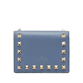 Cartera pequeña azul Valentino Rockstud Azul