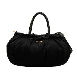 Bolsa Prada Tessuto Bow Preta Preto