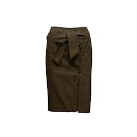 Jupe crayon olive Yves Saint Laurent Taille EU 36 Autre