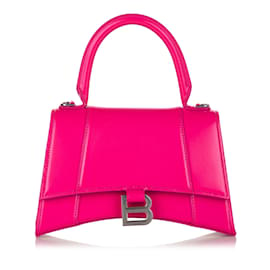 Balenciaga-Bolso satchel de cuero rosa Balenciaga Hourglass-Rosa