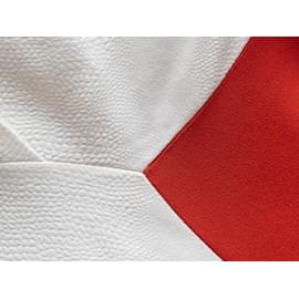 Thierry Mugler-Taille de robe sans manches Mugler Color Block blanche et rouge 36-Blanc