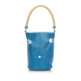 Hermès-Blue Hermes Clemence Mangeoire Bucket PM-Bleu