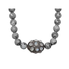 Autre Marque-Gray Bavna Beaded Moonstone & Diamond Necklace-Other