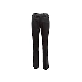 Gucci-Pantalon droit en soie Gucci noir Taille EU 42-Noir