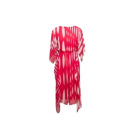 Robe midi imprimée rouge et blanche Hanae Mori Taille M Rouge
