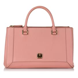 MCM-Pink MCM Nuovo Leather Satchel-Pink