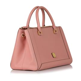 MCM-Pink MCM Nuovo Leather Satchel-Pink