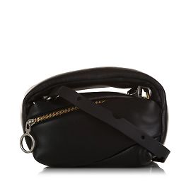 Off White Borsa a tracolla con pompa nera e bianca Nero