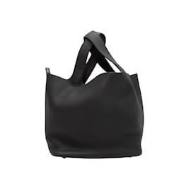 Hermès-Bolsa de couro preta Hermes Picotin Togo-Preto