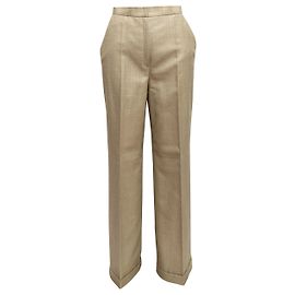 Vintage Gold Givenchy Metallic Wool Trousers Size EU 40 Golden