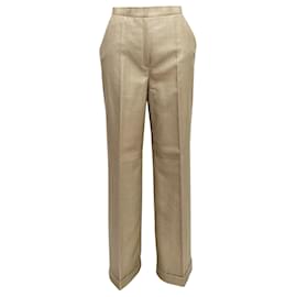 Givenchy-Vintage Gold Givenchy Metallic Wool Trousers Size EU 40-Golden