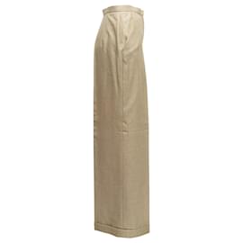 Givenchy-Vintage oro Givenchy pantalones de lana metálica tamaño UE 40-Dorado