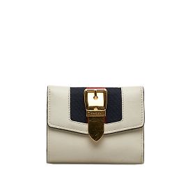 Weiße Gucci Sylvie Leder-Geldbörse Weiß