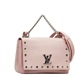 Louis Vuitton-Pink Louis Vuitton Embellished Lockme II BB Satchel-Pink