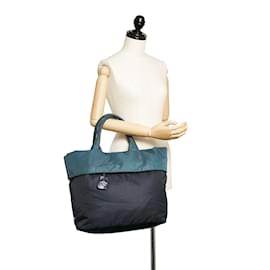 Prada-Blue Prada Tessuto Reversible Tote Bag-Blue